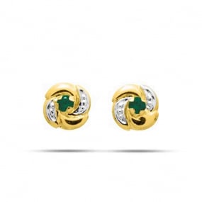 Boucles d'oreille meraude  Or Jaune Splendeur-8361E
