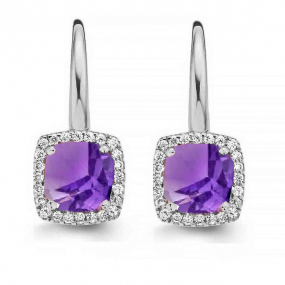 Boucles d'oreilles Amthyste et diamants - One More - Etna 050454BA
