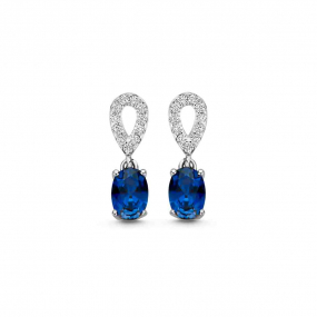  Boucles d'oreilles argent avec pierres bleues et Oxydes- Naiomy - Kimmy