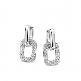 Boucles d'oreilles argent carr ouvert +OZ Naiomy - Mona