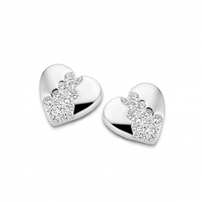 Boucles d'oreilles Argent coeur avec Zirconium - Naiomy - Kaoru