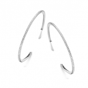 Boucles d'oreilles Argent croles serties de Zirconium - Naiomy - Irina