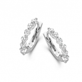 Boucles d'oreilles Argent croles serties de Zirconium - Naiomy - Maelys