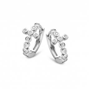 Boucles d'oreilles Argent croix serties de Zirconium - Naiomy  - Ysaline