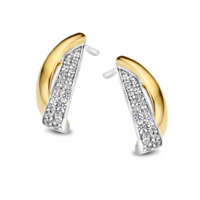 Boucles d'oreilles Argent et plaqu or zirconium - Naiomy - Idylle