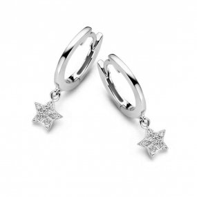 Boucles d'oreilles Argent toiles serties de Zirconium - Naiomy - Klia