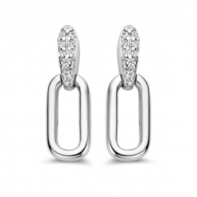 Boucles d'oreilles argent pavage zirconium - Naiomy - Atsuko