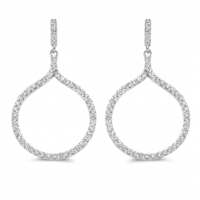 Boucles d'oreilles argent pavage zirconium - Naiomy - Dorothe