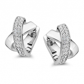 Boucles d'oreilles argent pavage zirconium - Naiomy - Femme - Ariella - N3S53