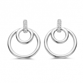 Boucles d'oreilles argent pavage zirconium - Naiomy - Femme - Larisa - N3S74