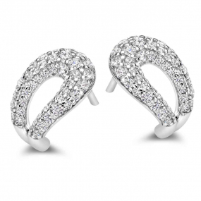 Boucles d'oreilles argent pavage zirconium - Naiomy - Femme - Maude - N3S59