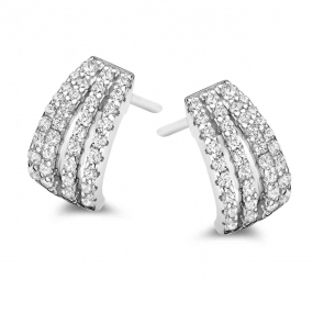 Boucles d'oreilles argent pavage zirconium - Naiomy - Yelena