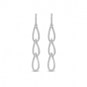 Boucles d'oreilles argent pendantes zirconium - Naiomy - Agata