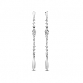 Boucles d'oreilles argent pendantes zirconium - Naiomy - Cecilia