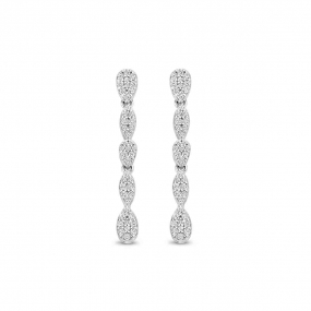 Boucles d'oreilles argent pendantes zirconium - Naiomy - Emeline