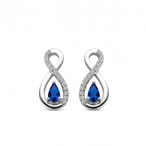 Boucles d'oreilles argent - pierre bleue et Oxydes - Naiomy - Mayla