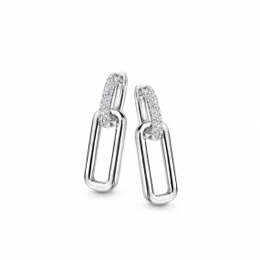  Boucles d'oreilles argent rectangle ouvert + OZ-Naiomy - Miriama