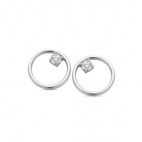 Boucles d'oreilles Argent serties de Zirconium -  Naiomy - Agnessa