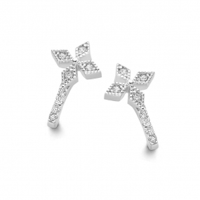 Boucles d'oreilles Argent serties de Zirconium - Naiomy - Clmentine