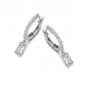 Boucles d'oreilles Argent serties de Zirconium - Naiomy - Glamour