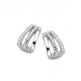 Boucles d'oreilles Argent serties de Zirconium -  Naiomy - Lizzy