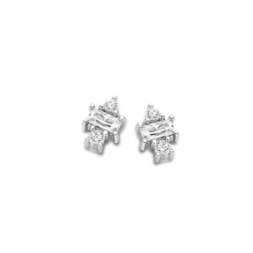 Boucles d'oreilles Argent serties de Zirconium -  Naiomy - Miri