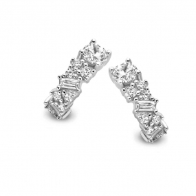 Boucles d'oreilles Argent serties de Zirconium - Naiomy - Natsumi