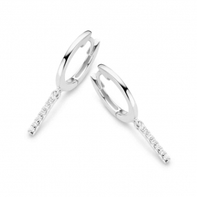 Boucles d'oreilles Argent serties de Zirconium - Naiomy - Serena