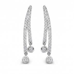 Boucles d'oreilles argent zirconium - Naiomy - Amlie