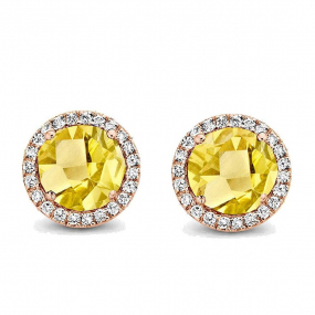 Boucles d'oreilles Citrine et diamants - One More - Etna 050514JA
