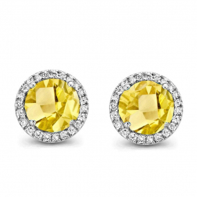 Boucles d'oreilles Citrine et diamants - One More - Etna 050676JA
