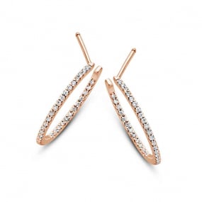 Boucles d'Oreilles Croles Diamants   0.4 ct et Or 18 ct - 750/1000 kelly - 93H025A