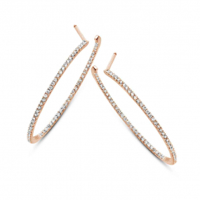 Boucles d'Oreilles Croles Diamants   0.6 ct et Or 18 ct - 750/1000 Kiwako - 93H030A