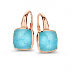 Boucles d'oreilles Cristal de Roche sur Amazonite - One More - Pantelleria 051404Y2
