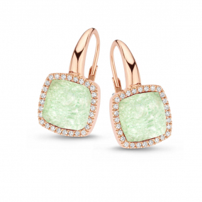 Boucles d'oreilles cristal de roche sur aventurine et diamants One More - Pantelleria 062374Y1
