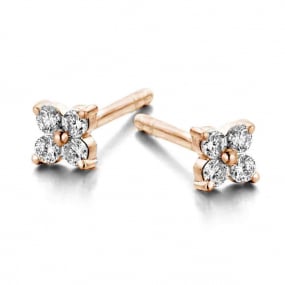 Boucles d'oreilles Diamants 0.1 ct et Or 18 ct - 750/1000 Mahina - 058207A