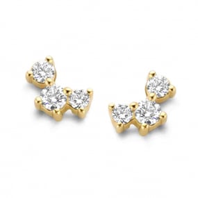 Boucles d'oreilles Diamants 0.19 ct et Or 18 ct - 750/1000 Floralie - 064413A