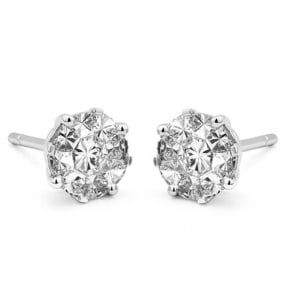 Boucles d'oreilles Diamants  0.70 ct et Or 18 ct - 750/1000 Daphne - E6950