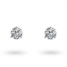 Boucle d oreille Diamant sertie 3 griffes  0.25 ct et Or 18 ct - 750/1000 Lana - E3313FMPWAY02