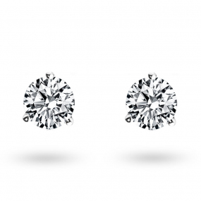 Boucle d oreille Diamant sertie 3 griffes  0.6 ct et Or 18 ct - 750/1000 lonore - E2583FMPWA602