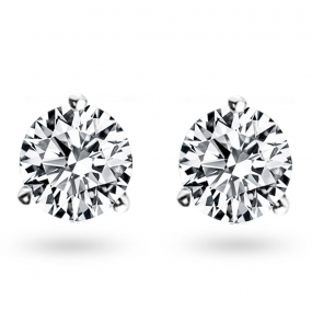 Boucle d oreille Diamant sertie 3 griffes  1.46 ct et Or 18 ct - 750/1000 Hlne - E4703FMPWAY04