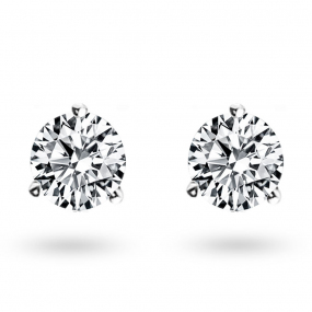 Boucle d oreille Diamant sertie 3 griffes  1 ct et Or 18 ct - 750/1000 Mlina - E2585FMPWA602