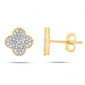 Boucles d'Oreilles Diamants Trfle 0.26 ct -Asako - BOFT02