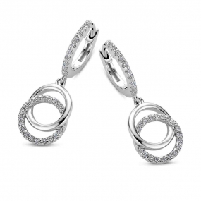 Boucles d'oreilles en argent serties d' Oxydes - Naiomy - Hinarava