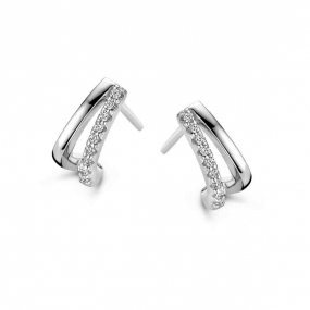 Boucles d'oreilles en argent serties d' Oxydes - Naiomy - Katya