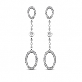 Boucles d'oreilles en argent serties d' Oxydes - Naiomy - Krystale