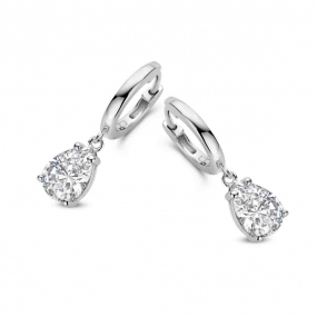 Boucles d'oreilles en argent serties d' Oxydes - Naiomy - Mathilde