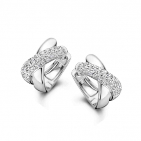 Boucles d'oreilles en argent serties d' Oxydes - Naiomy - Passion