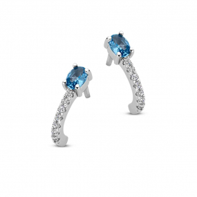 Boucles d'oreilles en argent serties de zirconium Naiomy Silver - Anna