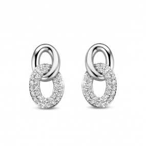 Boucles d'oreilles en argent serties de zirconium Naiomy Silver - Artmis